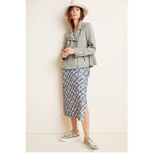 Anthropologie Marrakech Ronika Draped Moto Jacket Size S in Moss